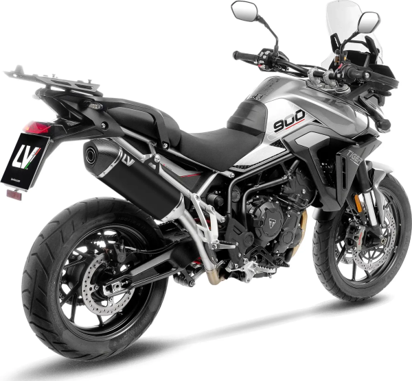 Tobă de eșapament LeoVince LV-14 Black Edition Slip-On pentru Triumph Tiger 900, 3, nordicamoto.ro