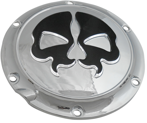 Split Skull Derby Cover Black, Chrome, 2, nordicamoto.ro