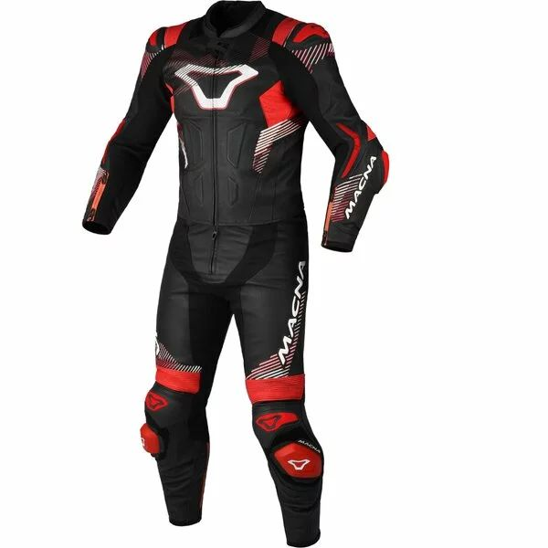 Combinezon de piele 2 piese MACNA ARMADYL 54 Alb/Rosu/Albastru, 10, nordicamoto.ro