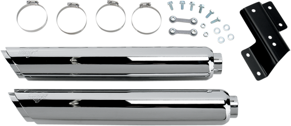 3(r) Round Twin Slash Slip-on Mufflers Black, 2, nordicamoto.ro
