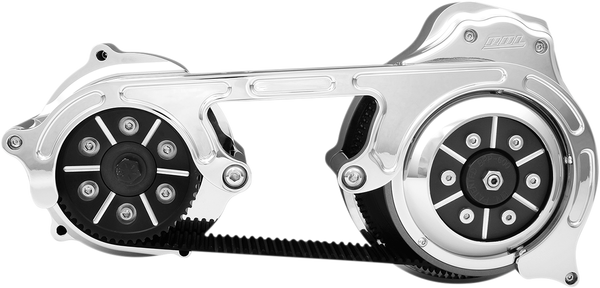 2(r) Open Belt Drive Kit With 2-piece Motor Plate Chrome, Polished 51, 1, nordicamoto.ro