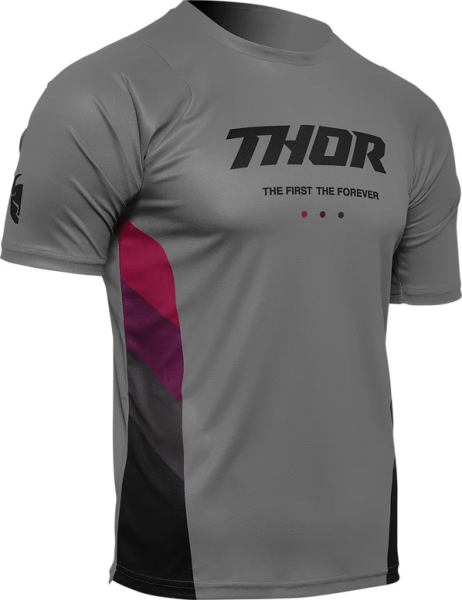 Tricou MTB Thor Assist React Gray/Purple-0