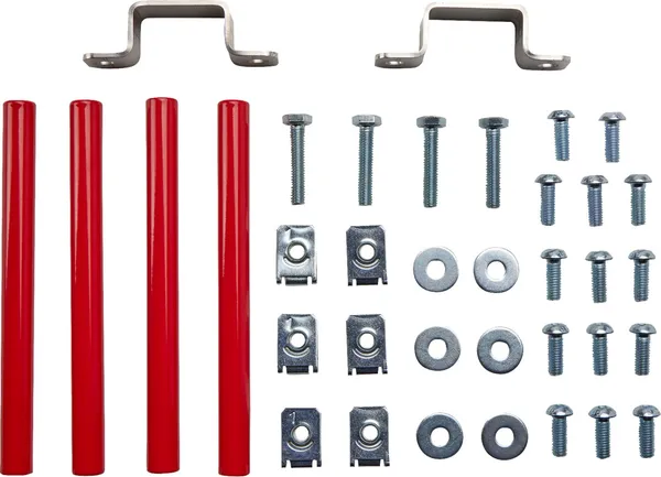 Radiator Braces Aluminum, Red, Silver, 8, nordicamoto.ro