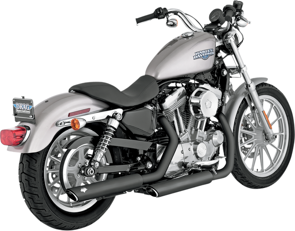 3(r) Round Twin Slash Slip-on Mufflers Black, 1, nordicamoto.ro