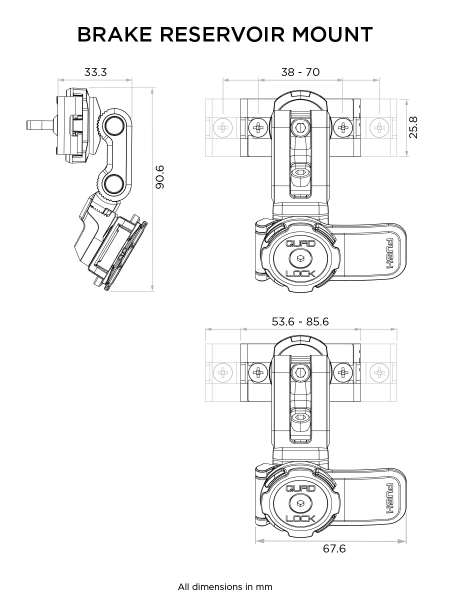 Suport telefon prindere rezervor lichid frana Quad Lock - V2-0