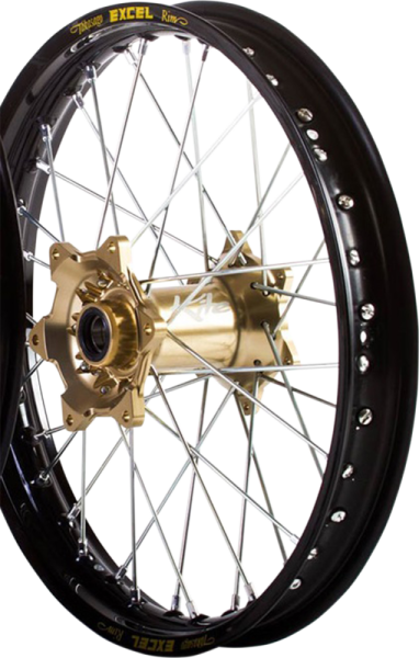 Wheel Assembly Elite Mx-en Rear 2.15(r)x19(r) Aluminium Black | Light Bronze Black, Gold, 1, nordicamoto.ro