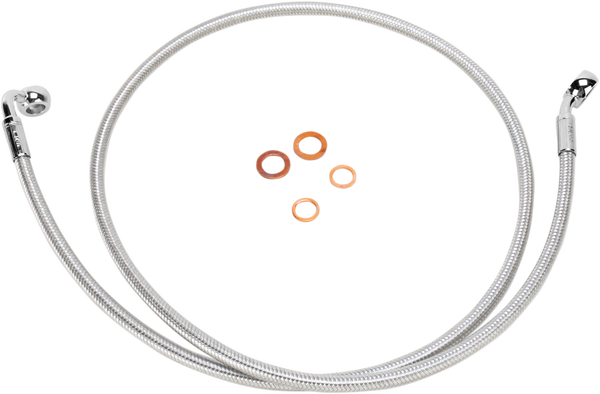 E-z Align Dot Braided Single Disc Front Brake Line Silver, Polished, 2, nordicamoto.ro