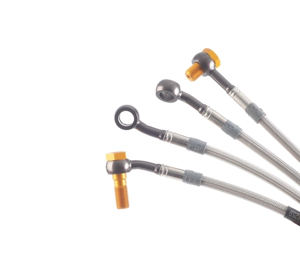 Ready-to-install Braided Brake Lines Titanium, 1, nordicamoto.ro