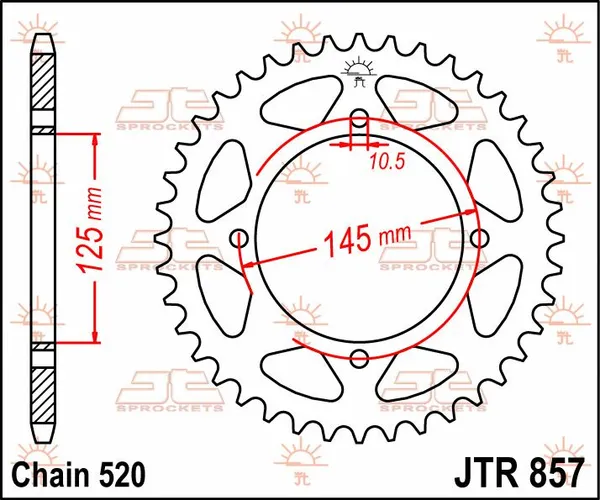 JT SPROCKETS Rear Sprocket Black -0