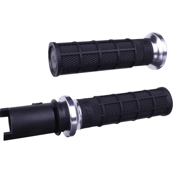 Hart-luck Signature V-twin Lock-on Grips Silver, Black, 1, nordicamoto.ro