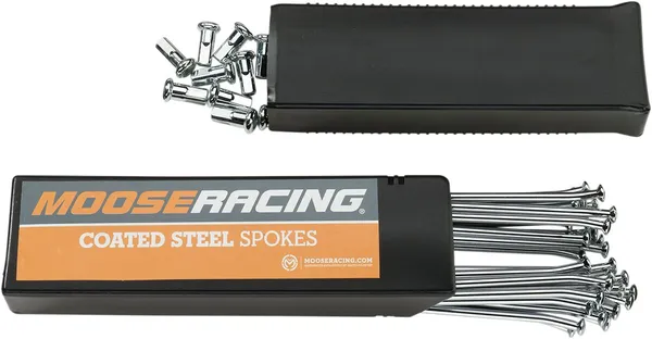 MOOSE RACING Coated Steel Spoke Set Silver, Coated, Chrome-plated -1