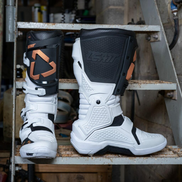 Cizme Leatt 4.5 White/Black/Gold-3