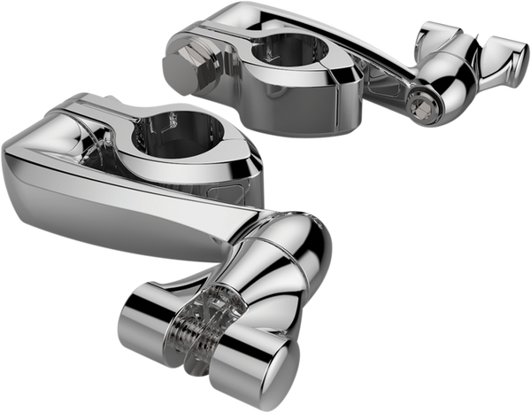 Engine Guard Highway Peg Hingeless Mounting Clamp Kit Silver Extended, 1, nordicamoto.ro