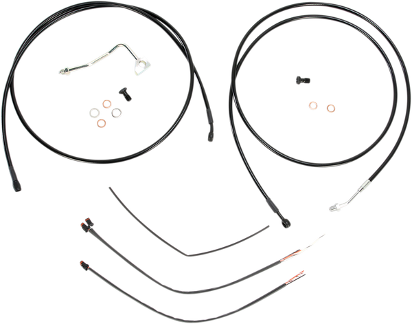 Complete Black Vinyl Handlebar Cable/line Kit For Ape Hanger Handlebars Black, 1, nordicamoto.ro