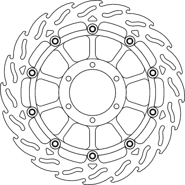 Flame Floating Alu Brake Disc Black, Silver -0