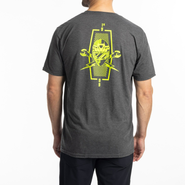 Tricou Klim Petrol Tri-blend Heathered Charcoal - Hi-Vis-5