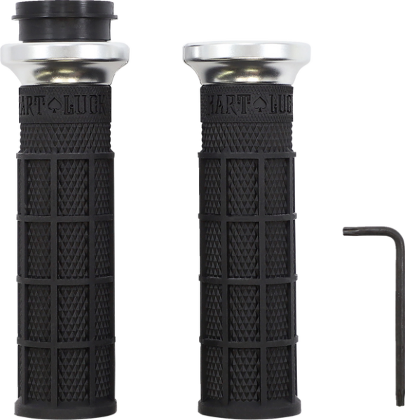Harley Hart-luck Signature V-twin Lock-on Grips Black-1