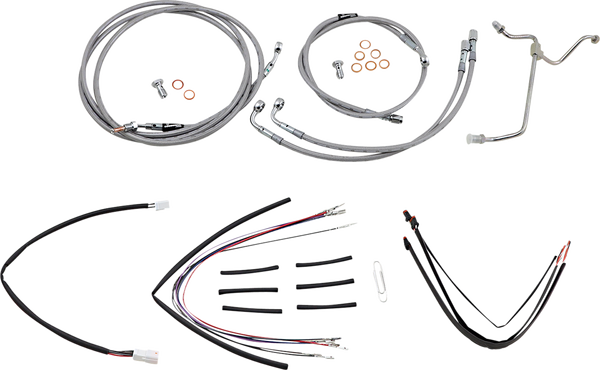 Complete Stainless Braided Handlebar Cable/brake Line Kit Silver, 1, nordicamoto.ro