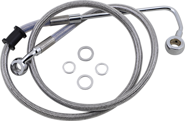 Extended Length Stainless Steel Brake Line Silver, Clear-coated Oversize [+152 mm (6'')], 1, nordicamoto.ro