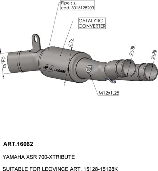 Catalytic Converter Stainless Steel, 1, nordicamoto.ro