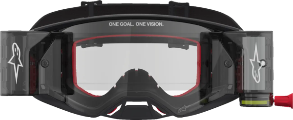 Ochelari Alpinestars Supertech Firma Roll-Off Argintiu/Negru/Lentila Clara, 4, nordicamoto.ro