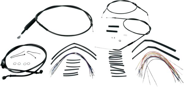 Complete Black Vinyl Handlebar Cable/line Kit For Ape Hanger Handlebars Black, 1, nordicamoto.ro