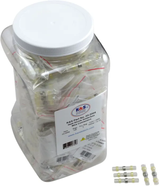 Heat-shrink Solderless Wire Connector Kit/refill Yellow, 1, nordicamoto.ro