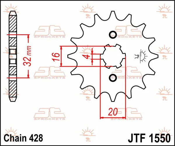 JT SPROCKETS Front Sprocket Natural -0