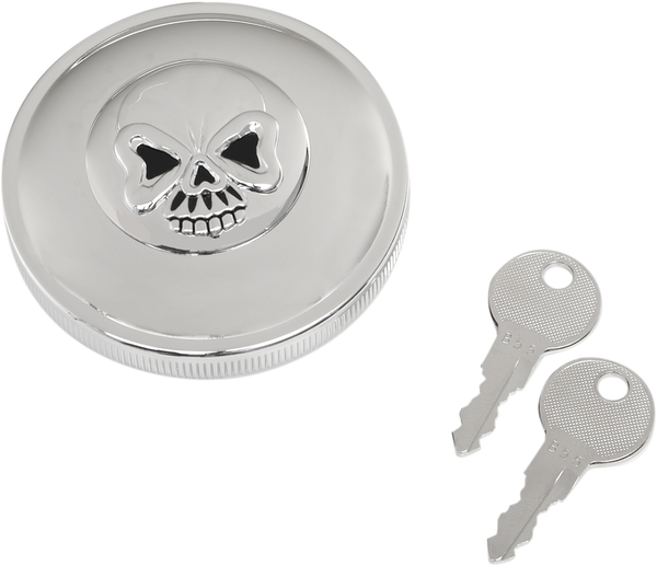Screw-in Locking Skull Gas Cap Black, 2, nordicamoto.ro