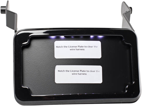 Curved License Plate Frame And Mount With License Plate Light Black, 3, nordicamoto.ro