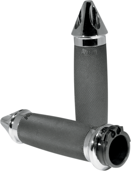 Custom Spike End Grips Silver, 1, nordicamoto.ro