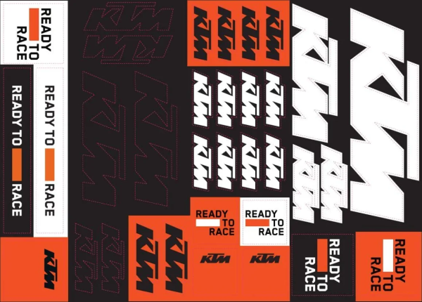 Pachet Cadou Cana KTM Team Negru / Ceas perete KTM / Kit stickere KTM Corporate / Lanyard KTM Team Portocaliu-1