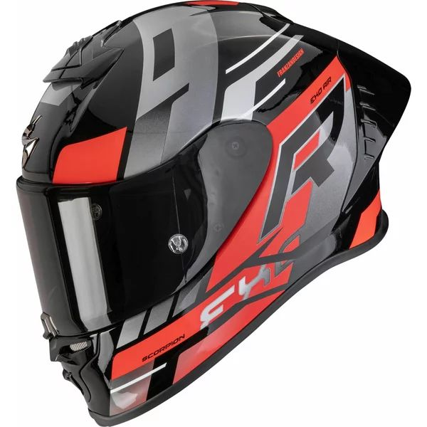 Casca integrala sport SCORPION EXO-R1 EVO II AIR ADRENALINE L Gri/Rosu/Portocaliu, 2, nordicamoto.ro
