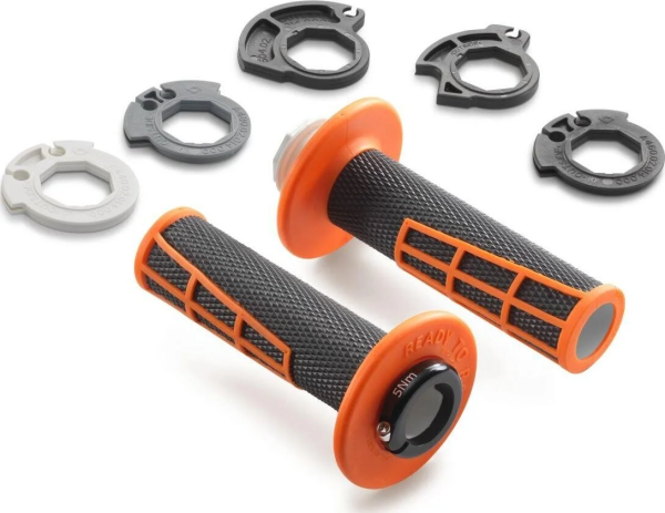 Mansoane KTM/Husqvarna/Gas Gas Lock-On portocaliu-negru 2024 Cu gaura