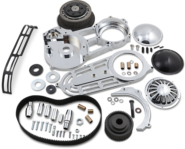 2(r) Belt Drive Kit With Changeable Domes Chrome, 2, nordicamoto.ro