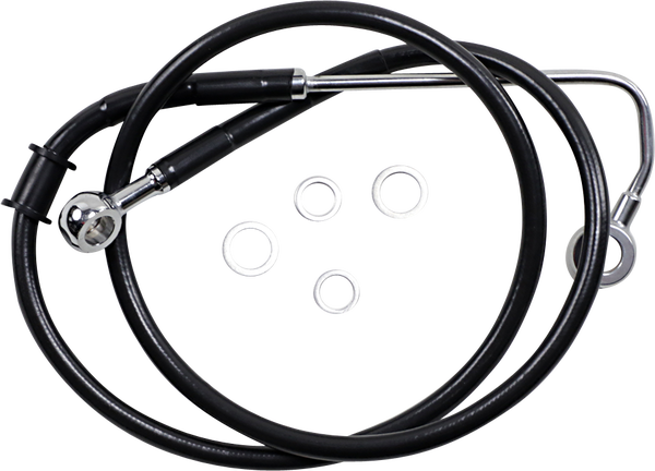 Extended Length Stainless Steel Brake Line Black, Vinyl Coated Oversize [+152 mm (6'')], 2, nordicamoto.ro