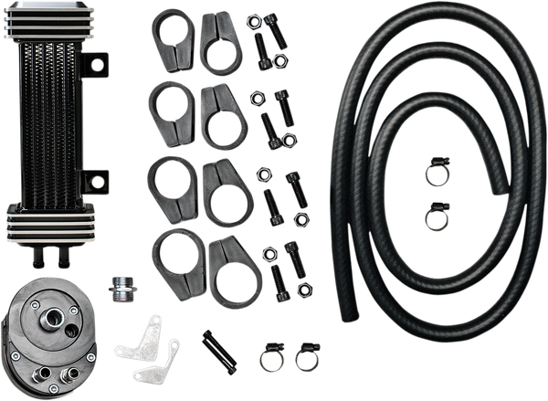 Vertical Frame-mount Oil Cooler Kit Black, 1, nordicamoto.ro