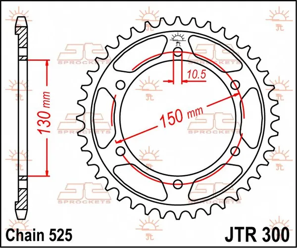 JT SPROCKETS Rear Sprocket Natural -0