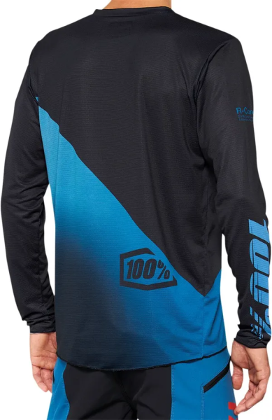 Tricou MTB 100% R-Core Black/Blue-0