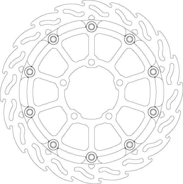Flame Floating Alu Brake Disc Black, Silver -0