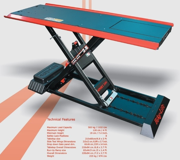 Sport 500 Gate Scissor Lift Black, Red, 1, nordicamoto.ro