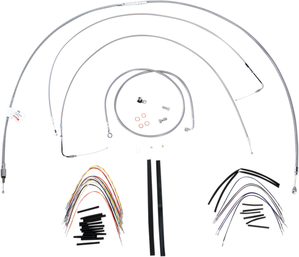 Complete Stainless Braided Handlebar Cable/brake Line Kit Silver, 1, nordicamoto.ro