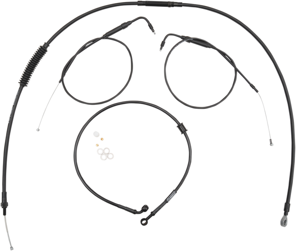 Handlebar Cable And Brake Line Kit For Clubman Handlebars Black, 1, nordicamoto.ro