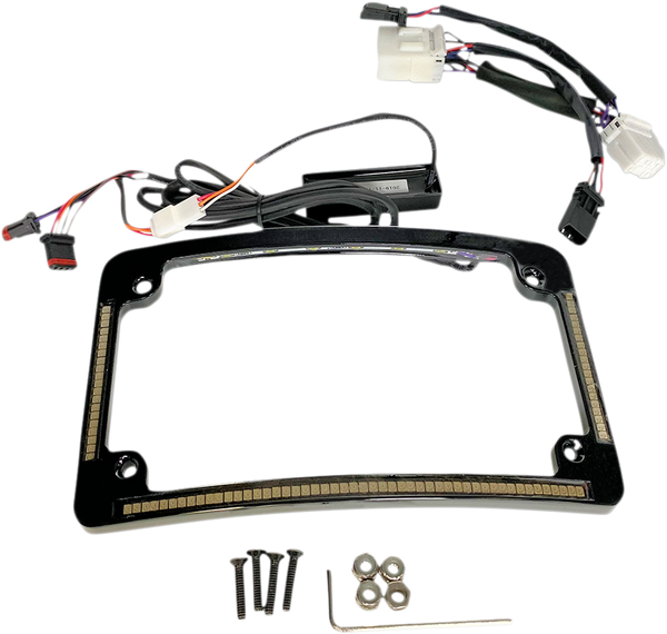Plug & Play Run/brake/turn Led Radius License Plate Frame Amber, Red, White, 1, nordicamoto.ro