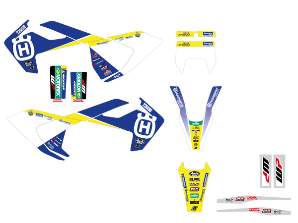 Trophy Graphic Kit Yellow, White, Blue, 1, nordicamoto.ro