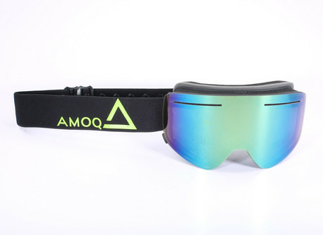 Ochelari Snowmobil AMOQ Vision Black/HiVis - Gold Mirror-0