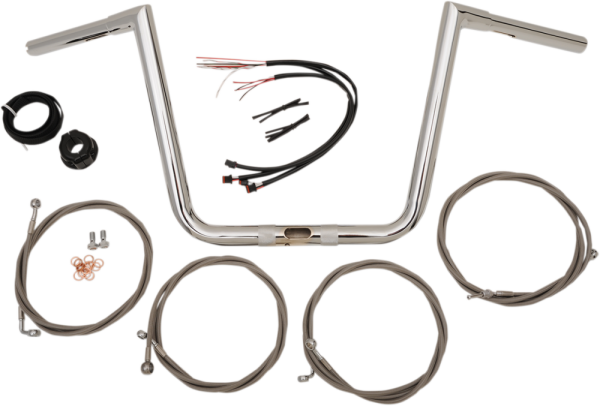 40,64 Cm (12(r)) Handlebar Ape Hanger Kit Natural-chrome Silver, 1, nordicamoto.ro