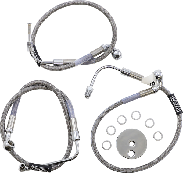 Stock Length Front Brake Line Kit Silver, 2, nordicamoto.ro