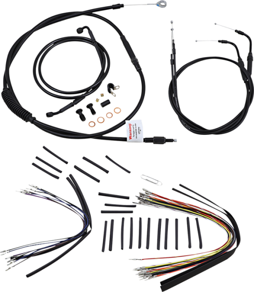 Complete Black Vinyl Handlebar Cable/line Kit For Ape Hanger Handlebars Black, 1, nordicamoto.ro
