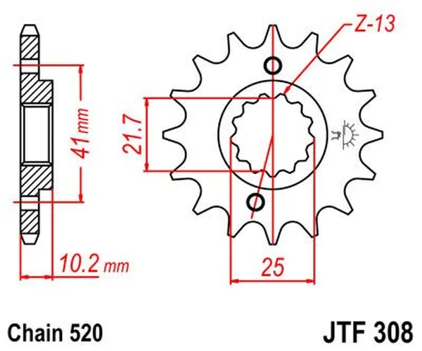 JT SPROCKETS Front Sprocket Natural -0